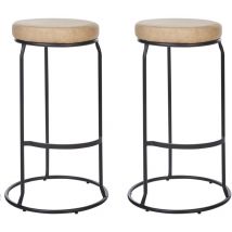 Lot de 2 Tabourets de Bar Chaise d'Ilot de Cuisine en Cuir pu Beige Milroy