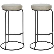 Lot de 2 Tabourets de Bar Chaise d'Ilot de Cuisine en Cuir pu Taupe Milroy