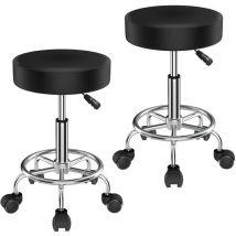 Lot de 2 tabourets de bar, chaise pivotante, tabourets de bar, tabouret de bar réglable en hauteur, tabouret de travail rembourré, 35 x 35 x 48-65