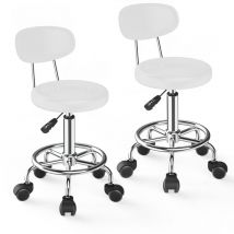 Lot de 2 tabourets de bar, chaise pivotante, tabourets de bar, tabouret de bar réglable en hauteur, tabouret de travail rembourré, tabouret avec