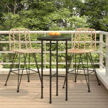Maison Chic - Lot de 2 Tabourets de bar Chaises de bar 45x56x103,5 cm Résine tressée et acier 27646