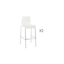 M&s - Lot de 2 tabourets de bar design 51x52x103cm coba - blanc