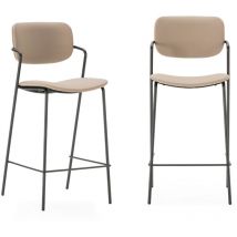 Drawer - calicosy - Lot de 2 tabourets avec pieds en métal noir H66 cm - maika