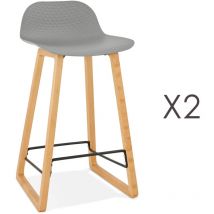 M&s - Lot de 2 tabourets de bar H67 cm gris - rizzo
