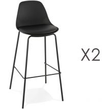 M&s - Lot de 2 tabourets de bar H75 cm noir - adrya