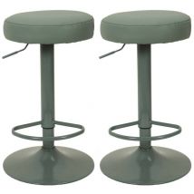 Toilinux - Lot de 2 Tabourets de bar hauteur réglable en simili