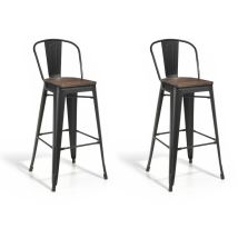 Hispanohogar - Lot de 2 tabourets de bar hauts, Meet