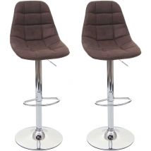 2x Tabouret de bar HHG-356, tabouret de bar, vintage brun foncé, textile