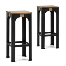 S.d.s - Lot de 2 Tabourets de bar - Industriel vintage 32x32x75 cm