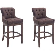 CLP - Lot de 2 Tabourets de Bar Lakewood en Tissu Marron Antique