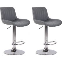 CLP - Ensemble de 2 tabourets de bar lentini en gris, chrom