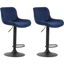 Réglez 2 selles de structure noire en velours honte-couleurs rond-colorants colore : bleu