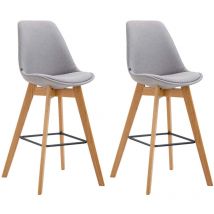 Lot de 2 tabourets de bar Metz en tissu Gris Nature