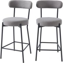 Baïta - Lot de 2 tabourets de bar noa tissu gris