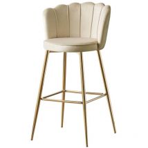 Homy France - Lot de 2 tabourets de bar nymphea gold velours noir