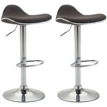 Réglez 2 tabourets de bar Shanghai en tissu gris foncé