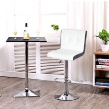 Lot de 2 tabourets de bar - Simili blanc et noir - Style contemporain - L 45 x P 49,5 cm
