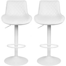 Haloyo - Lot de 2 tabourets de bar ,tabourets de bar en treillis pu sergé , petit tabouret de bar à carreaux pivotant avec dossier et repose-pieds ,