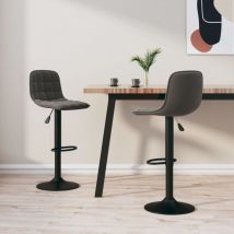 Bonnevie - Lot de 2 Tabourets de bar Tabourets Haut - Fauteuils de bar Gris foncé Velours BV578729