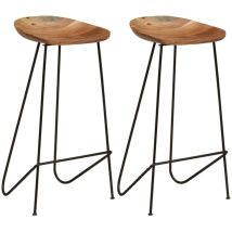 Maisonchic - Lot de 2 Tabourets de bar, Tabourets hauts, Tabourets de cuisine bois d'acacia massif pwfn99548 design in