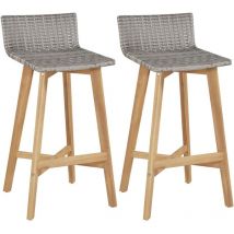 Maisonchic - Lot de 2 Tabourets de bar, Tabourets hauts, Tabourets de cuisine bois d'acacia solide togp45188 design in