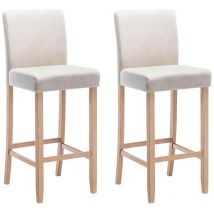 Vente-unique - Lot de 2 tabourets de bar - Tissu - Beige - rovigo