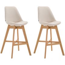 Paire de tabourets avec des jambes résistantes au bois et diverses couleurs colore : Crème