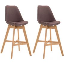 Paire de tabourets avec des jambes résistantes au bois et diverses couleurs colore : marron