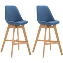 Paire de tabourets avec des jambes résistantes au bois et diverses couleurs colore : bleu