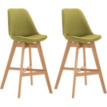 Paire de tabourets avec des jambes résistantes au bois et diverses couleurs colore : vert