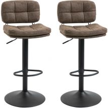 MH - Lot de 2 tabourets de bar vintage koala marron