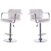 Lot de 2 tabourets de bar zriks Blanc - Blanc