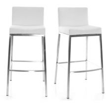Tabourets de bar design blancs 76 cm EPSILON (lot de 2)