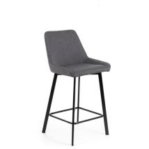 Webmarketpoint - Fox - Tabouret en tissu gris foncé - Lot de 2 pcs
