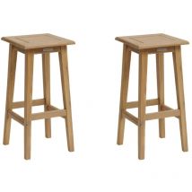 Hesperide - Lot de 2 tabourets hauts de jardin Tiwi en acacia