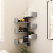 Bonnevie - Lot de 2 Étagères d'angle murales Étagère de Rangement - Meuble de rangement Sonoma gris 40x40x50 cm Bois BV207265