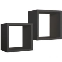 Tagères à mur lot de 2 cubes noir mod. q-bis maxi