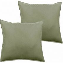 Vent Du Sud - Palace 2er-Set Kissenbezüge reine Baumwolle gefärbt gewaschen 63 Fäden/cm² Südwind - Palace Salbei - 2er-Set Kissenbezüge 65 x 65 cm