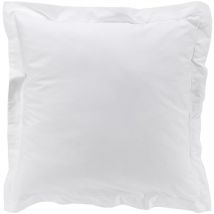 Lot de 2 Taies d'oreiller 63 x 63 cm en percale uni 78 fils Blanc
