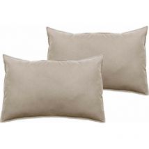 Lot de 2 taies d'oreiller Palace pur coton teint lavé 63 fils/cm² Vent Du Sud Palace Chanvre - Lot de 2 taies d'oreiller 50 x 70 cm
