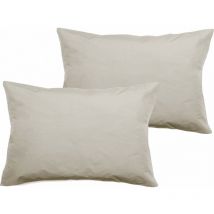 2er-set Kissenbezüge Aus Perkal Aus Reiner Gekämmter Langstapeliger Baumwolle 80 Fäden/cm² Südwind - Elfenbein - 2er-set Kissenbezüge 50 X 70 + 5 Cm 