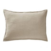 Lot de 2 taies d'oreillers 50 x 70 cm en lin lavé sable - luisa