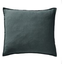 Lot de 2 taies d'oreillers 60 x 60 cm en lin lavé bleu - luisa