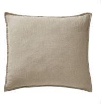 Lot de 2 taies d'oreillers 60 x 60 cm en lin lavé sable - luisa