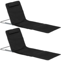 Lot de 2 tapis de plage NATE noir