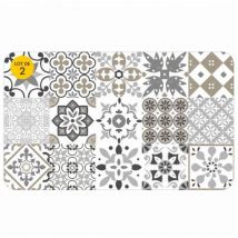 Lot de 2 Tapis en mousse pvc 45 x 75 cm Salou Naturel