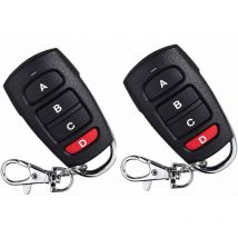 Lot de 2 télécommandes de rechange universelles pour portail électrique de garage 433 MHz