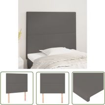 Bonnevie - The Living Store Têtes de lit 2 pcs Gris 100x5x78/88 cm Similicuir - Tête De Lit - Têtière De Lit - Literie - Meubles De Chambre