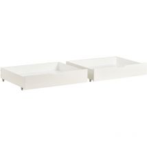 Jn.songs - Lot de 2 Tiroirs de Lit en mdf avec Roulettes pour Rangement Sous le Lit, Blanc 93x67x17cm