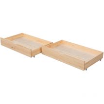 Lot de 2 tiroirs de rangement bois pour lit
